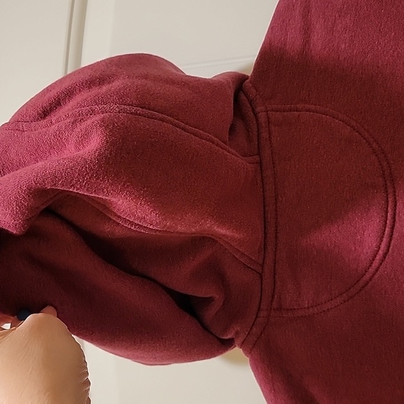 Carhartt Full Zip Maroon Embroidered Hoodie Size M 8-10 - Picture 6 of 8